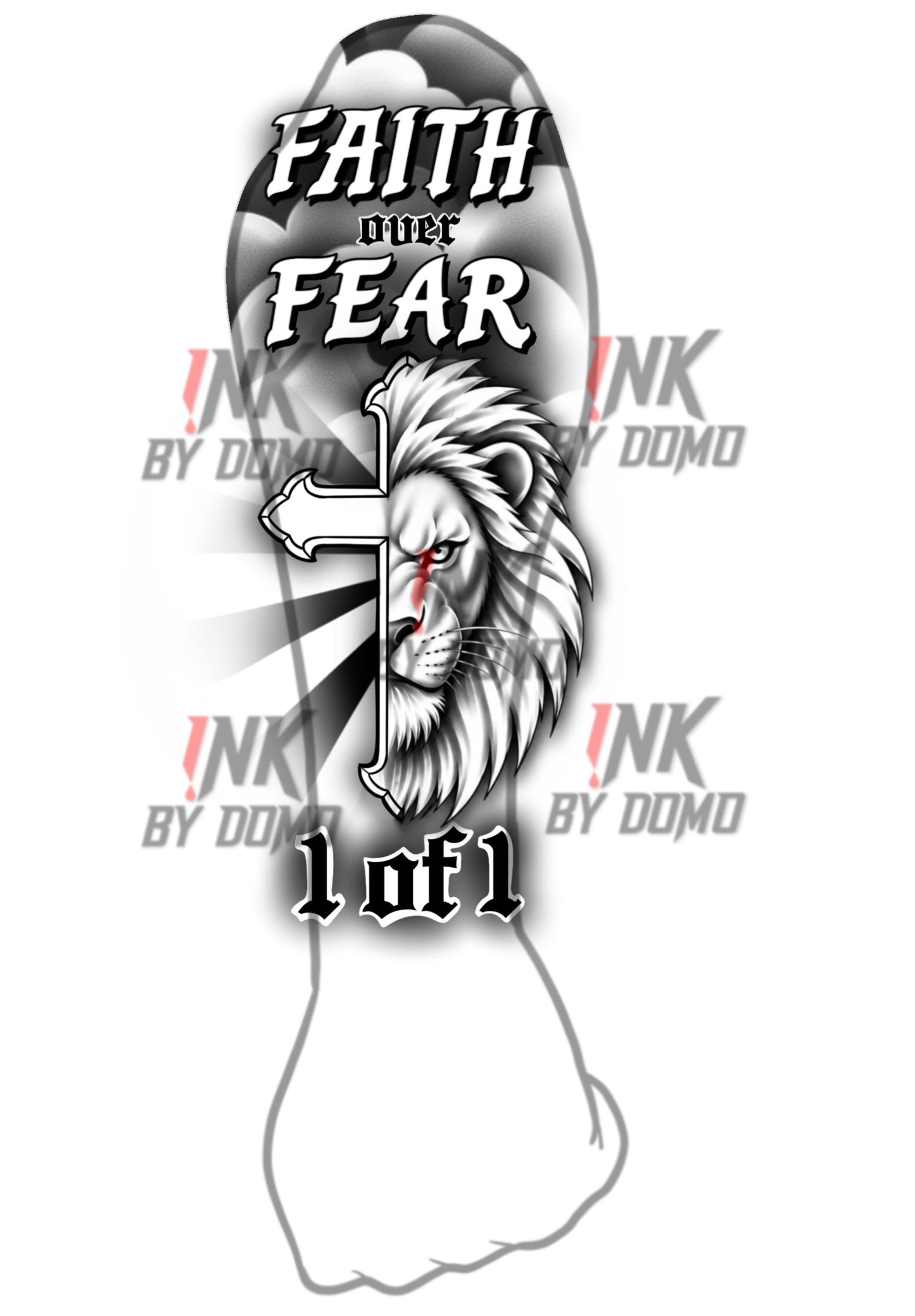 Faith over Fear Lion Design